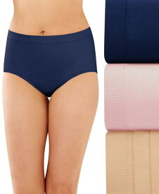 【送料無料】 バリ レディース パンツ アンダーウェア Women's 3-Pk. Comfort Revolution Microfiber Damask Brief Underwear AK88 White/nude/beige