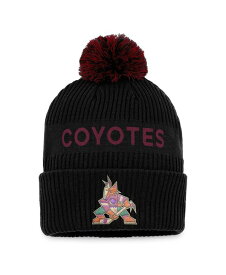 【送料無料】 ファナティクス メンズ 帽子 アクセサリー Men's Branded Black, Garnet Arizona Coyotes 2022 NHL Draft Authentic Pro Cuffed Knit Hat with Pom Black, Garnet