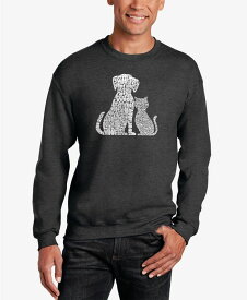 【送料無料】 エルエーポップアート メンズ パーカー・スウェット アウター Men's Word Art Dogs and Cats Crewneck Sweatshirt Dark Gray