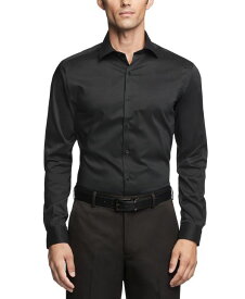 【送料無料】 ヴァンハウセン メンズ シャツ トップス Men's Flex Collar Slim Fit Dress Shirt Black