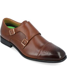 【送料無料】 バンス メンズ スニーカー シューズ Men's Atticus Wide Tru Comfort Foam Double Monk Strap Cap Toe Dress Shoe Tan