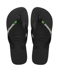 yz nCAiX Y T_ V[Y Men's Brazil Logo Flip-Flop Sandals Black