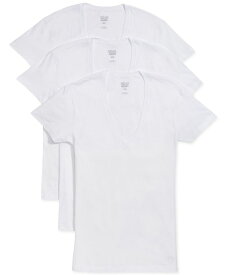 【送料無料】 ツーイグジスト メンズ シャツ トップス Men's Slim-Fit Deep V-Neck 3 Pack Undershirt White