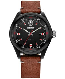 【送料無料】 シチズン メンズ 腕時計 アクセサリー Eco-Drive Men's Star Wars Chewbacca Brown Leather Strap Watch 43mm Brown