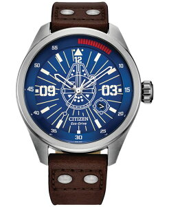 V`Y Y ANZT[ rv U[ Citizen Eco-Drive Men's Star Wars Han Solo Brown Leather Strap Watch 43mm