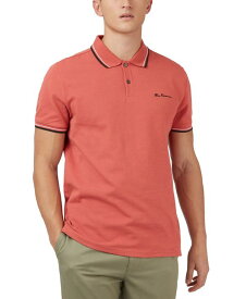 【送料無料】 ベンシャーマン メンズ ポロシャツ トップス Men's Signature Tipped Short-Sleeve Polo Shirt Raspberry