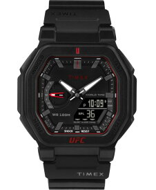 【送料無料】 タイメックス メンズ 腕時計 アクセサリー UFC Men's Quartz Colossus Resin Black Watch, 45mm Black