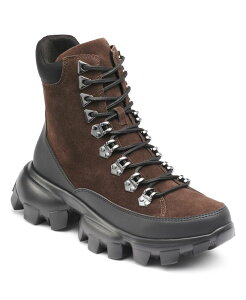 【送料無料】 カール ラガーフェルド メンズ ブーツ・レインブーツ シューズ Men's Suede Workboot on Lightweight Lug Sole Boot Brown