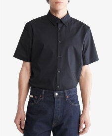 【送料無料】 カルバンクライン メンズ シャツ トップス Men's Slim-Fit Stretch Solid Shirt Black Beauty