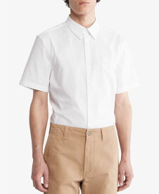 【送料無料】 カルバンクライン メンズ シャツ トップス Men's Slim-Fit Stretch Solid Shirt Brilliant White