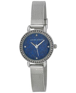 [AVC fB[X ANZT[ rv Laura Ashley Women's Gemstone Silver-Tone Alloy Bracelet Watch 26mm Silver-Tone Vo[