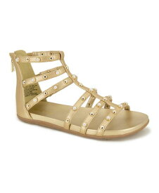 【送料無料】 ケネスコール レディース サンダル シューズ Women's Slim Stud Gladiator Flat Sandals Gold