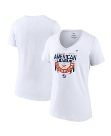 【送料無料】 ファナティクス レディース Tシャツ トップス Women's Branded White Houston Astros 2022 American League Champions Locker Room Plus Size V-Neck T-shirt White