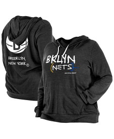 【送料無料】 ニューエラ レディース Tシャツ トップス Women's Black Brooklyn Nets Plus Size 2022/23 City Edition Bi-Blend Long Sleeve Hoodie T-shirt Black