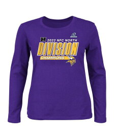 【送料無料】 ファナティクス レディース Tシャツ トップス Women's Branded Purple Minnesota Vikings Plus Size 2022 NFC North Division Champions Divide and Conquer Long Sleeve T-shirt Purple