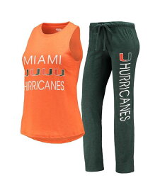 【送料無料】 コンセプツ スポーツ レディース カジュアルパンツ ボトムス Women's Green, Orange Miami Hurricanes Tank Top and Pants Sleep Set Green, Orange