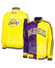 【送料無料】 スターター レディース ジャケット・ブルゾン アウター Women's Purple, Gold Los Angeles Lakers Split Colorblock Satin Full-Snap Varsity Jacket Purple, Gold