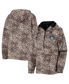 【送料無料】 ダナ キャラン ニューヨーク レディース ジャケット・ブルゾン ウィンドブレーカー アウター Women's Leopard Brooklyn Nets Gabriella Windbreaker Half-Zip Hoodie Leopard