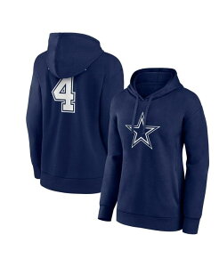 yz t@ieBNX fB[X p[J[EXEFbg t[fB[ AE^[ Women's Branded Dak Prescott Navy Dallas Cowboys Player Icon Name and Number V-Neck Pullover Hoodie Navy