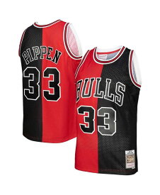 【送料無料】 ミッチェル&ネス メンズ シャツ トップス Men's Scottie Pippen Red, Black Chicago Bulls Big and Tall Hardwood Classics 1997-98 Split Swingman Jersey Red, Black
