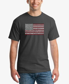 【送料無料】 エルエーポップアート メンズ Tシャツ トップス Men's 50 States USA Flag Word Art Short Sleeve T-shirt Dark Gray
