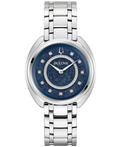uo fB[X ANZT[ rv TVc Bulova Women's Duality Diamond (1/8 ct. t.w.) Stainless Steel Bracelet Watch Box Set 34mm Silver-tone Vo[