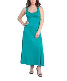 【送料無料】 24セブンコンフォート レディース ワンピース トップス Women's Relaxed Sleeveless Tunic A-Line Long Dress Green