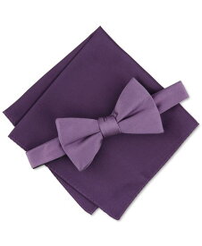 【送料無料】 アルファニ メンズ ネクタイ アクセサリー Men's Solid Texture Pocket Square and Bowtie, Created for Macy's Plum