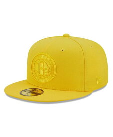 【送料無料】 ニューエラ メンズ 帽子 アクセサリー Men's Yellow Brooklyn Nets Color Pack 59FIFTY Fitted Hat Yellow