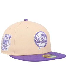 【送料無料】 ニューエラ メンズ 帽子 アクセサリー Men's Peach, Purple New York Yankees Subway Series Side Patch 59FIFTY Fitted Hat Peach, Purple