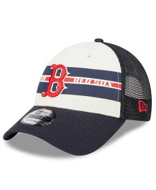 【送料無料】 ニューエラ メンズ 帽子 アクセサリー Men's White, Navy Boston Red Sox Team Stripe Trucker 9FORTY Snapback Hat White, Navy