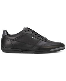 【送料無料】 ボス メンズ スニーカー シューズ Men's Saturn Low-Profile Leather Sneaker Black