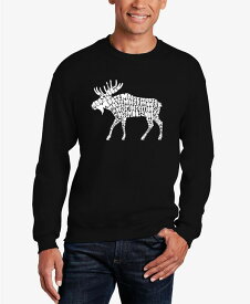 【送料無料】 エルエーポップアート メンズ パーカー・スウェット アウター Men's Word Art Crewneck Moose Sweatshirt Black