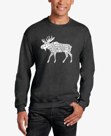【送料無料】 エルエーポップアート メンズ パーカー・スウェット アウター Men's Word Art Crewneck Moose Sweatshirt Dark Gray
