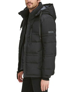 �}�[�N�j���[���[�N �����Y �A�E�^�[ �W���P�b�g�E�u���]�� �_�E�� �W���P�b�g Marc New York Men's Huxley Crinkle Down Jacket with Removable Hood Black �u���b�N