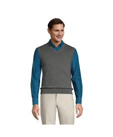 【送料無料】 ランズエンド メンズ ニット・セーター アウター Men's Tall Fine Gauge Supima Cotton Sweater Vest Charcoal heather