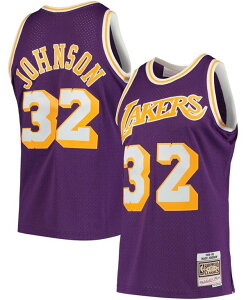 �~�b�`�F��&�l�X �����Y �g�b�v�X �V���c �W���[�W�[ Mitchell & Ness Men's Magic Johnson Purple Los Angeles Lakers 1984-85 Hardwood Classics Swingman Player Jersey Purple �p�[�v��