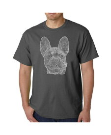 【送料無料】 エルエーポップアート メンズ Tシャツ トップス Men's French Bulldog Word Art T-Shirt Gray