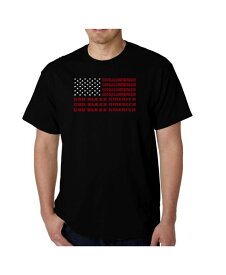 【送料無料】 エルエーポップアート メンズ Tシャツ トップス Men's God Bless America Word Art T-Shirt Black