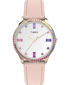 【送料無料】 タイメックス レディース 腕時計 アクセサリー Women's Quartz Analog Dress Leather Pink Watch 32mm Pink