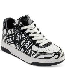【送料無料】 ダナ キャラン ニューヨーク レディース スニーカー シューズ Women's Olicia Lace-Up Logo-Strap Sneakers White/ Black Zebra