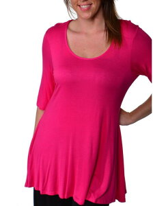 24 �Z�u���R���t�H�[�g ���f�B�[�X �g�b�v�X �V���c �v���X�T�C�Y 24seven Comfort Apparel Plus Size Tunic Top Pink �s���N