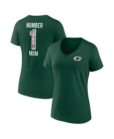 【送料無料】 ファナティクス レディース Tシャツ トップス Women's Branded Green Green Bay Packers Plus Size Mother's Day #1 Mom V-Neck T-shirt Green