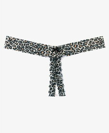 【送料無料】 ハンキーパンキー レディース パンツ アンダーウェア Women's Classic Leopard Sig Lace Crotchless Low Rise Thong Plus Size Brown, Black