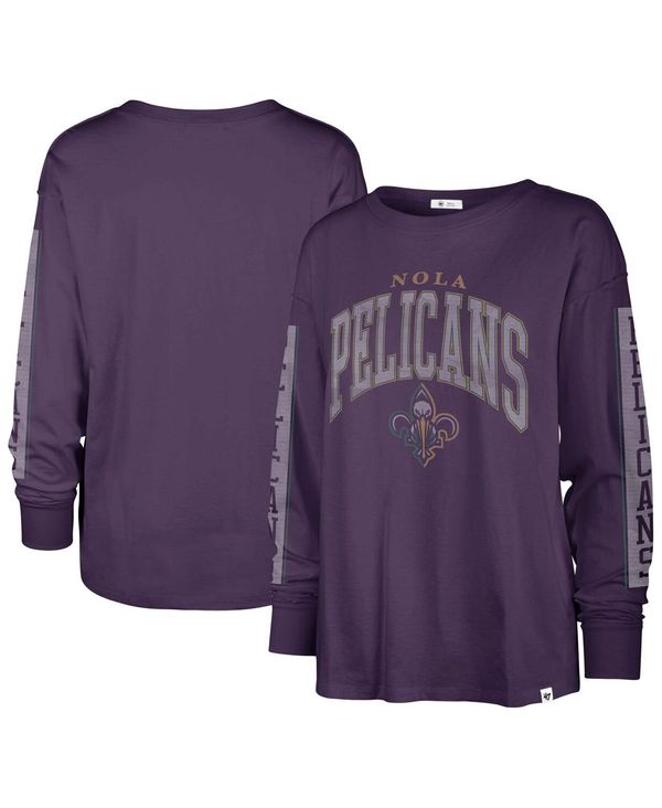 トップス 47ブランド レディース Tシャツ トップス Women's Orleans Pelicans City T-shirt Long  Edition SOA Sleeve Purple Purple New 注目の福袋をピックアップ！ | trendscoffee.com