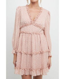 【送料無料】 フリーザロージズ レディース ワンピース トップス Women's Floral Ruffle Detail Mini Dress Pink multi