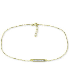 【送料無料】 ジャーニ ベルニーニ レディース ブレスレット・バングル・アンクレット アクセサリー Cubic Zirconia Bar Ankle Bracelet, Created for Macy's GOLD OVER SILVER