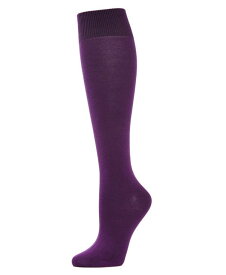 【送料無料】 メモイ レディース 靴下 アンダーウェア Women's Bamboo Blend Knit Knee High Socks Purple Pas