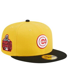 【送料無料】 ニューエラ メンズ 帽子 アクセサリー Men's Yellow, Black Chicago Cubs Grilled 59FIFTY Fitted Hat Yellow, Black