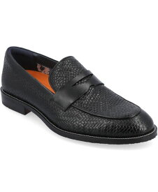 【送料無料】 トーマスアンドバイン メンズ スリッポン・ローファー シューズ Men's Barlow Apron Toe Penny Loafers Dress Shoes Black